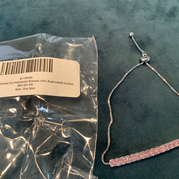 Pink Swarovski Crystal and Sterling Silver Tennis Bracelet - NWT - Picture 3 of 3